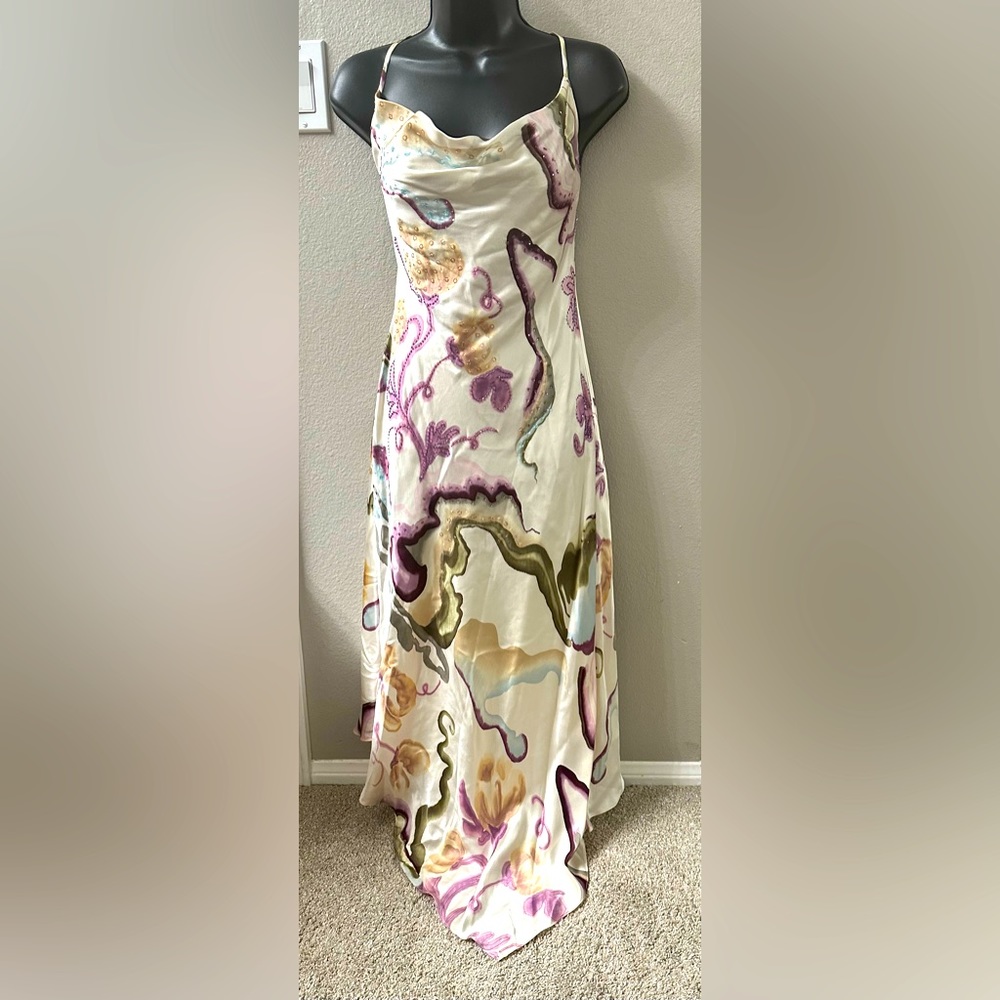 NEW WITH TAGS BCBG - open back slip dress with bead accents